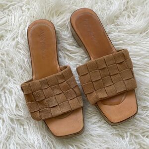 Free People Brown Woven Suede Sandals